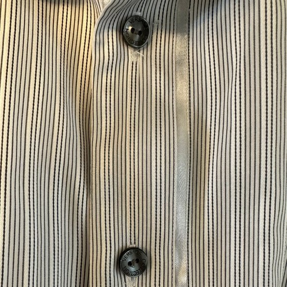 Black & White Striped Versace Dress Shirt (slim fit) - Picture 3 of 7